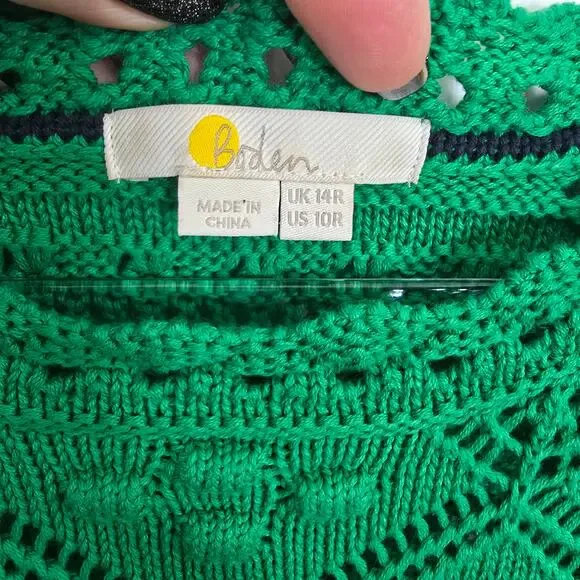 Boden Claudia Texture Knit Dress Highland Green Above Knee Short Sleeve 10R - Picture 3 of 9